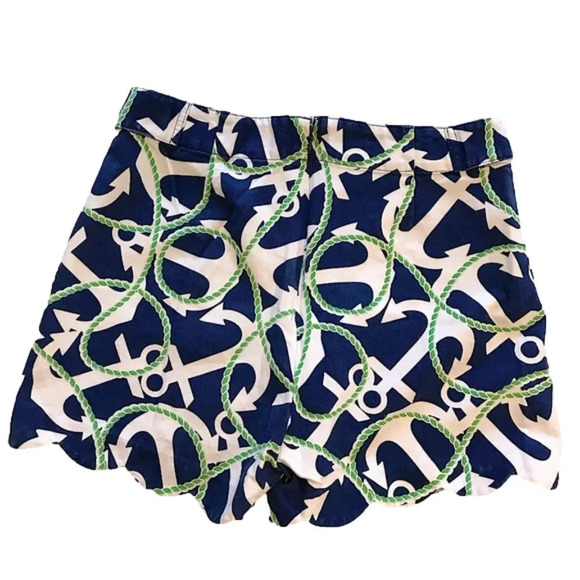 Mud Pie Shorts with Scalloped Hemline Anchor Design & Starfish Buttons S - Picture 3 of 5